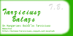 tarziciusz balazs business card